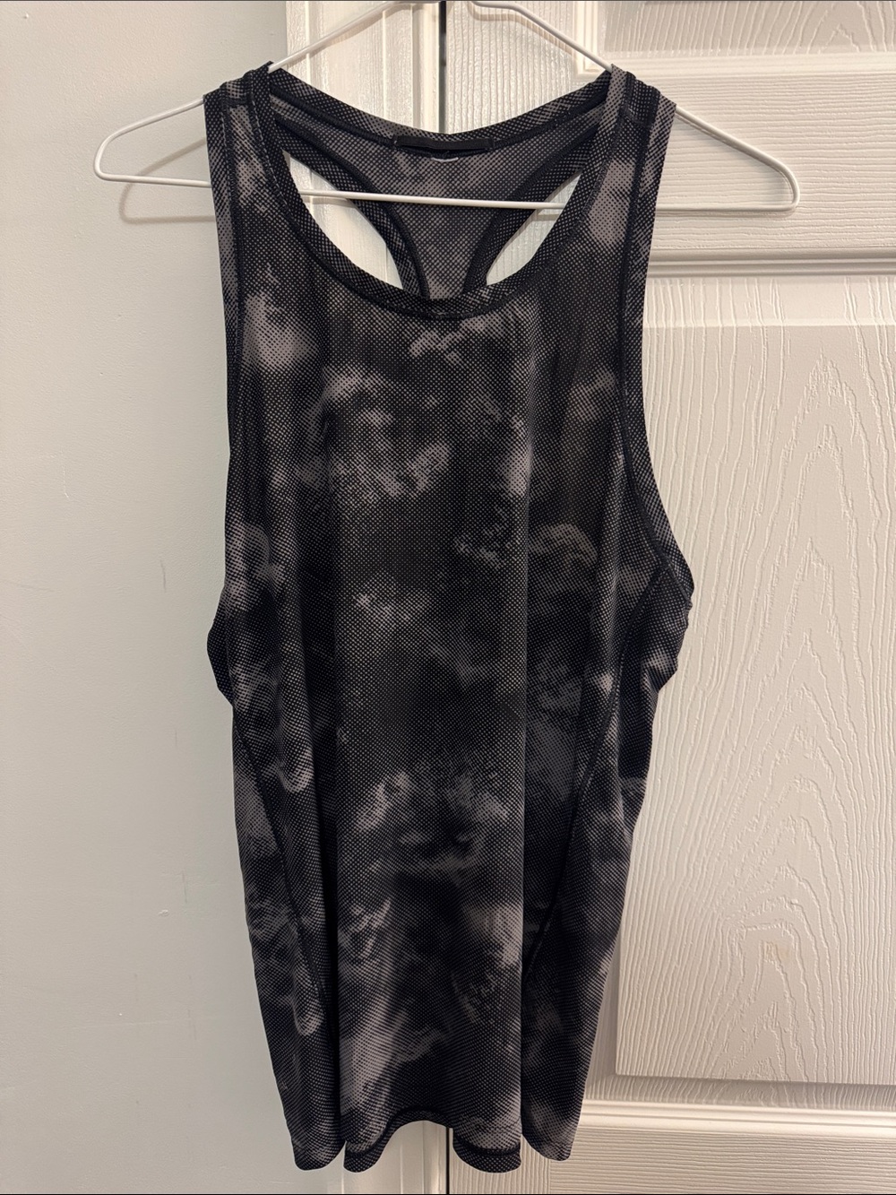 Athleta Black Tie-Dye Mesh Racerback Tank